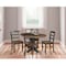 International Concepts 36 in. Solid Wood Round Extension Dining Table with 4 Chairs in Hickory/Washed Coal K45-36RXT-23B-C2-4 - alternate 5